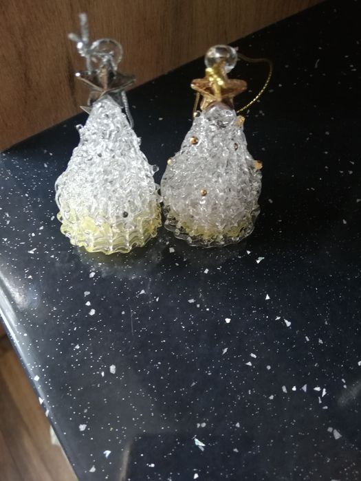 Choinka szklana LED zawieszka ozdoba świąteczna