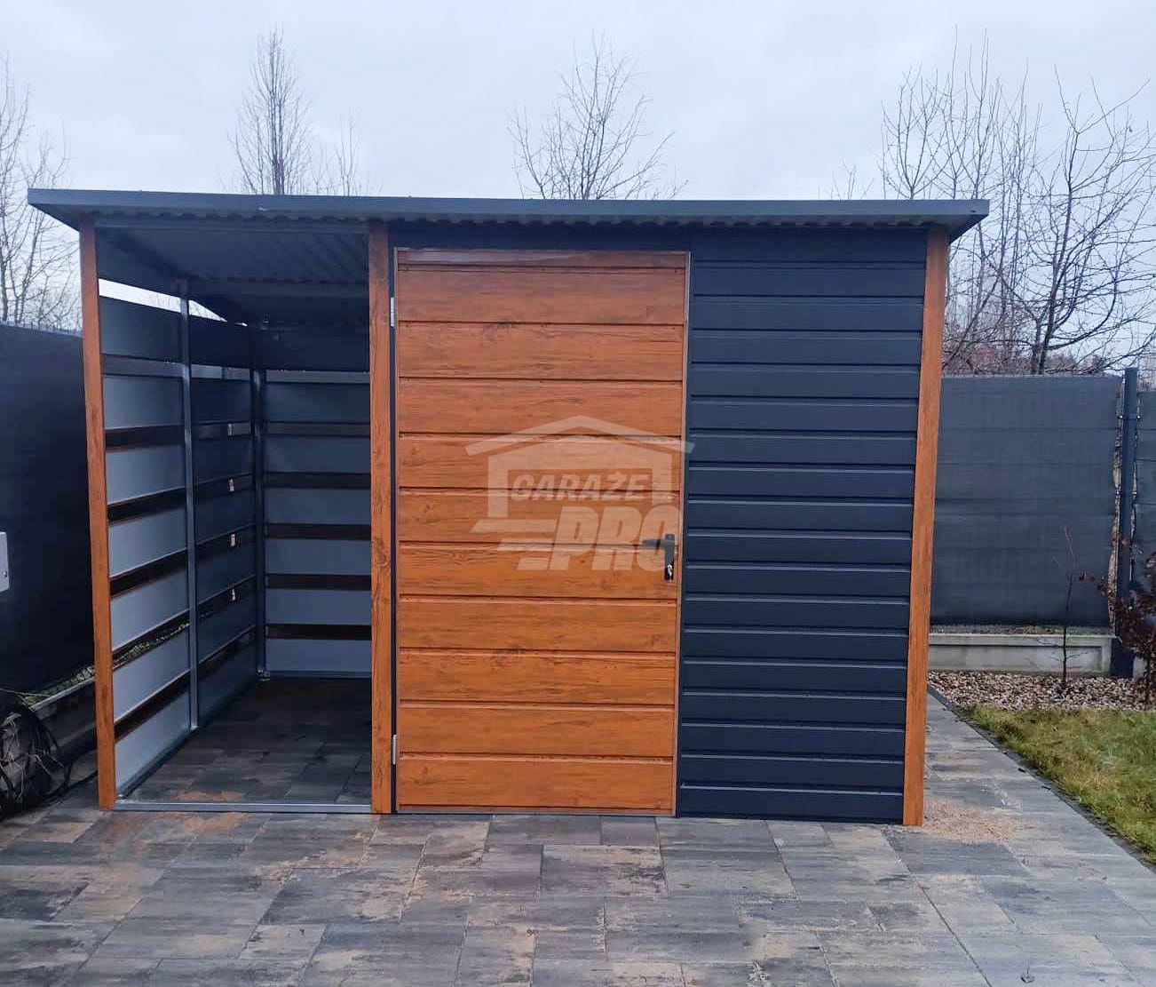 Schowek domek ogrodowy 2x2m + wiata 1m Drzwi okno dach  GP516