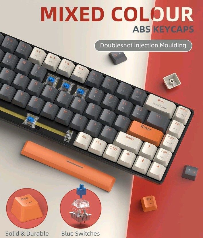 K68 60% Bezprzewodowa Mechaniczna Klawiatura do Gier