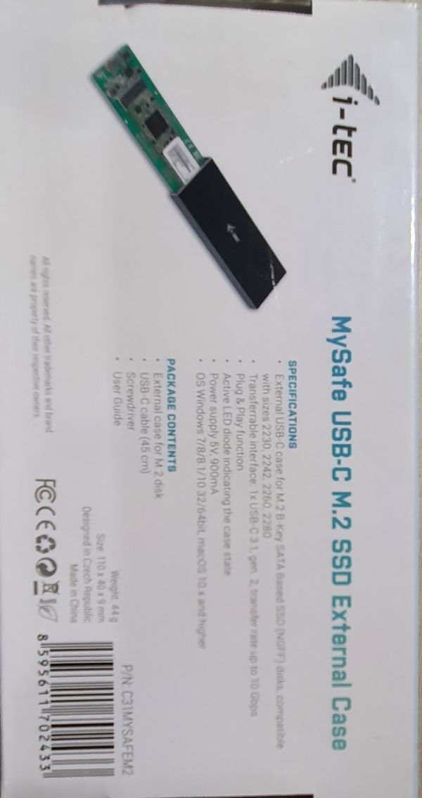 Obudowa adapter dysku SSD M.2 B+M key NVMe