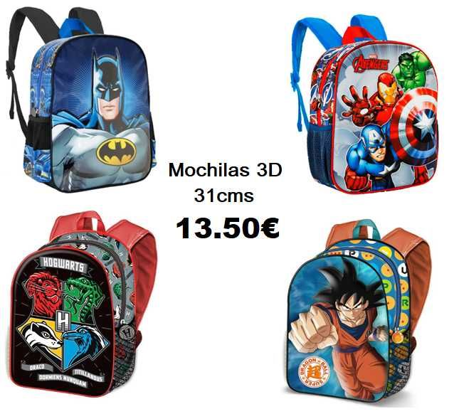 Mochilas 3D - Vários Temas - 31 cms