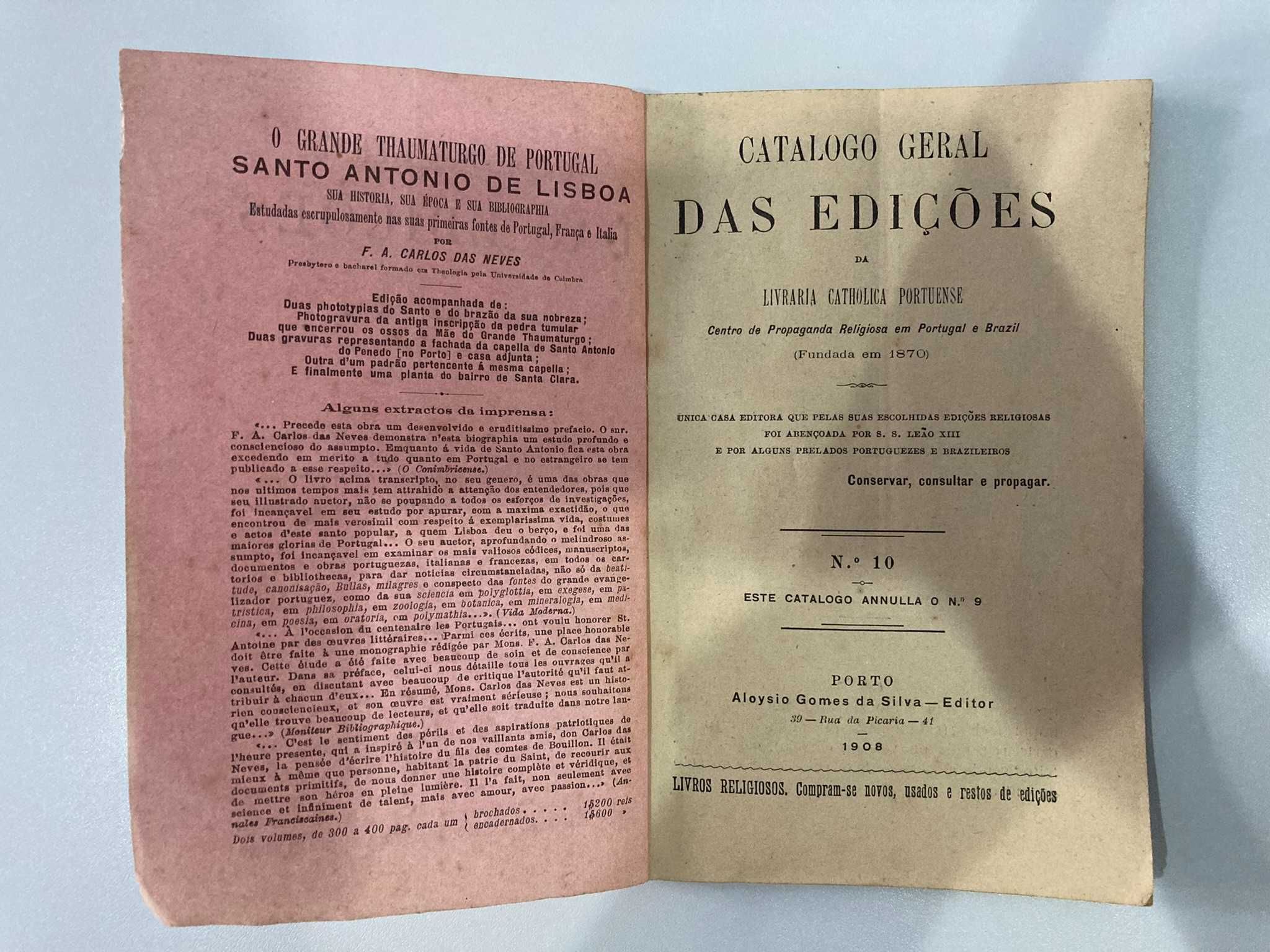 Catalogo Geral das Edições da Livraria Catholica Portuense 1908