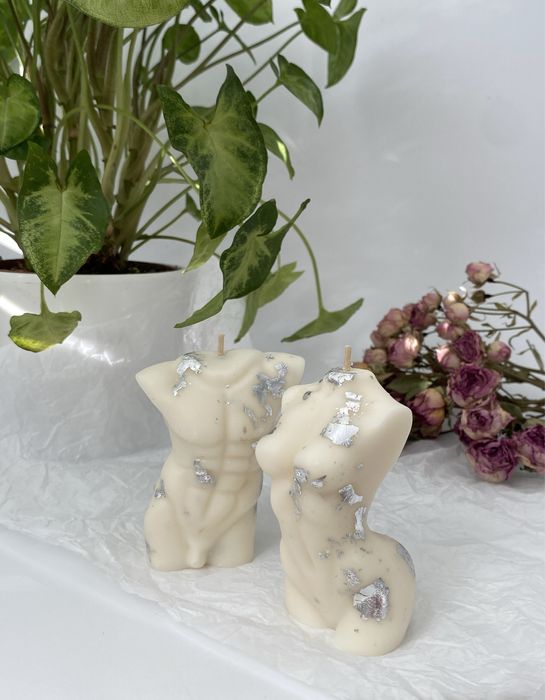 Подарунковий набір соєвих свічок Він+Вона