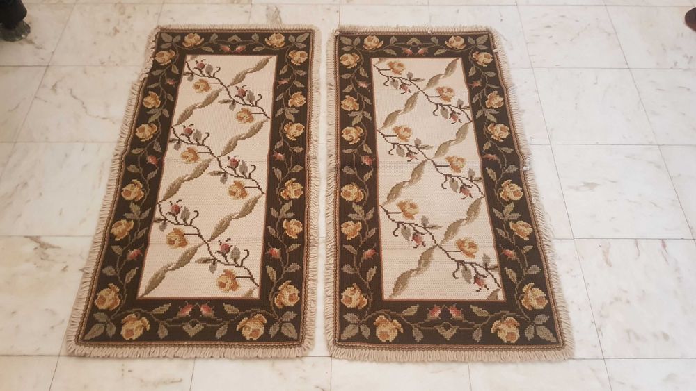 Tapetes de quarto de Arraiolos ORIGINAIS e antigos, em tons verde, etc