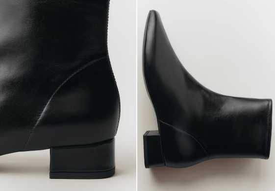 Стильні шкіряні ботинки ботильони черевики від mango 37-38 розмір