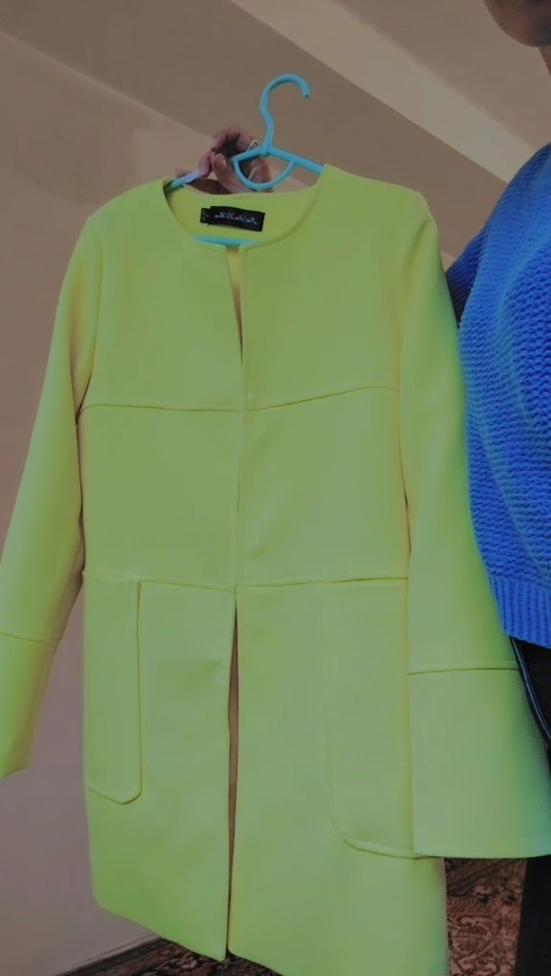 Кардиган-пальто/жакет лимонного кольору