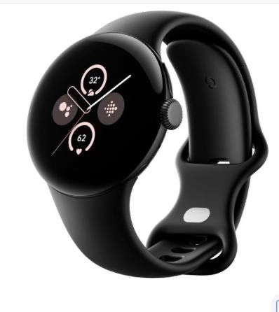 Google Pixel Watch 2 Matte Black Aluminum Case / Obsidian Active Band