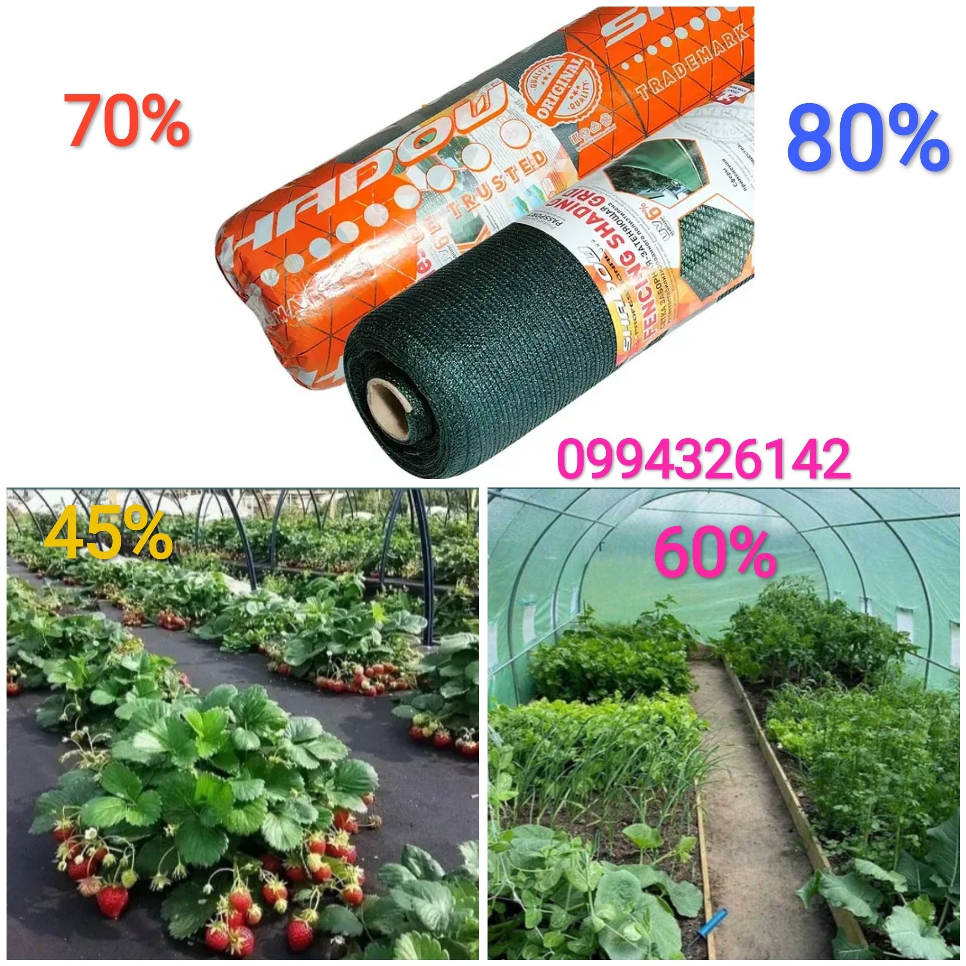 Сітка тіньова Затіняюча 45% 95% 70% 85% 50% 65% 80% 110% 130% тінь