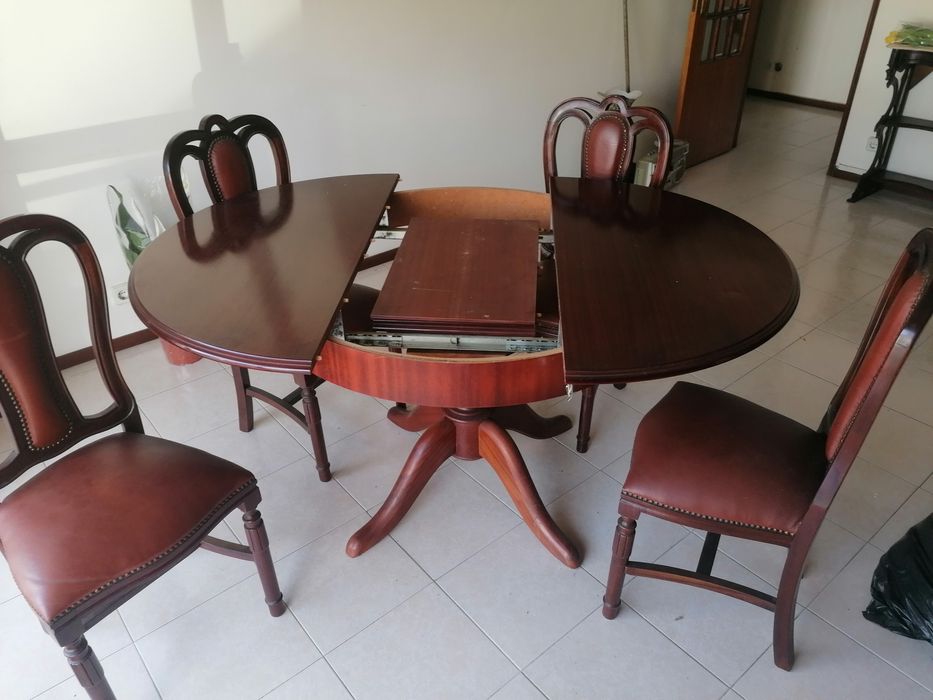 Mesa redonda vintage expansível