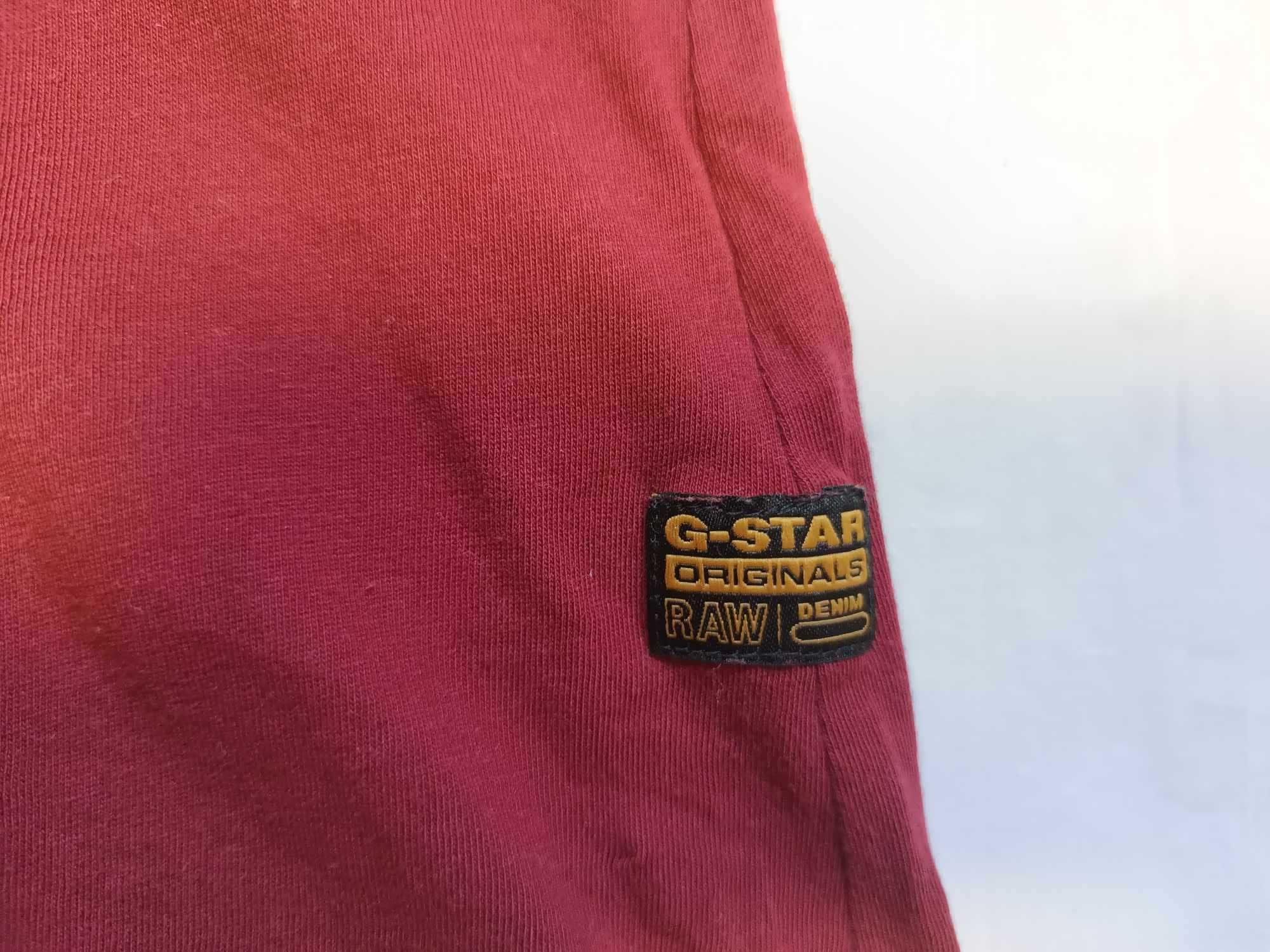 T-shirt bluzeczka bawełniana bordowa logowana - M/L - "G-STAR RAW".