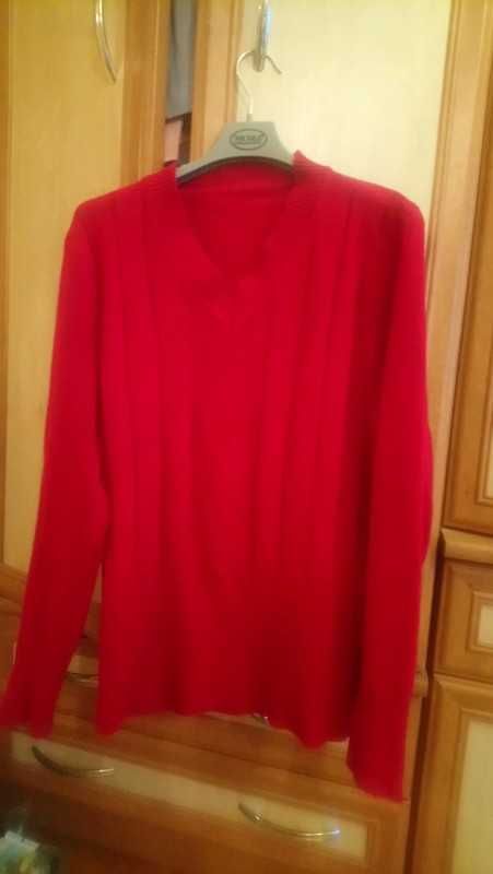 Czerwona bluzka sweterek L/ XL