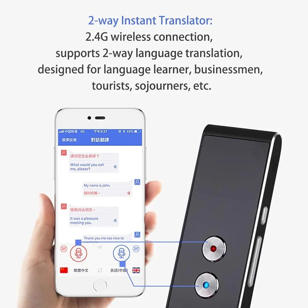 Tłumacz języka dwukierunkowy elektroniczny Smart Translator T8