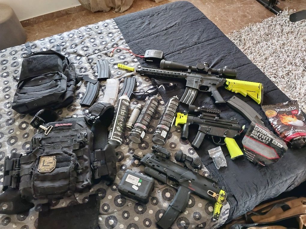 Réplicas e Equipamento de Airsoft..Mp7 Humarex, Mp5 J&G,M4 G&G