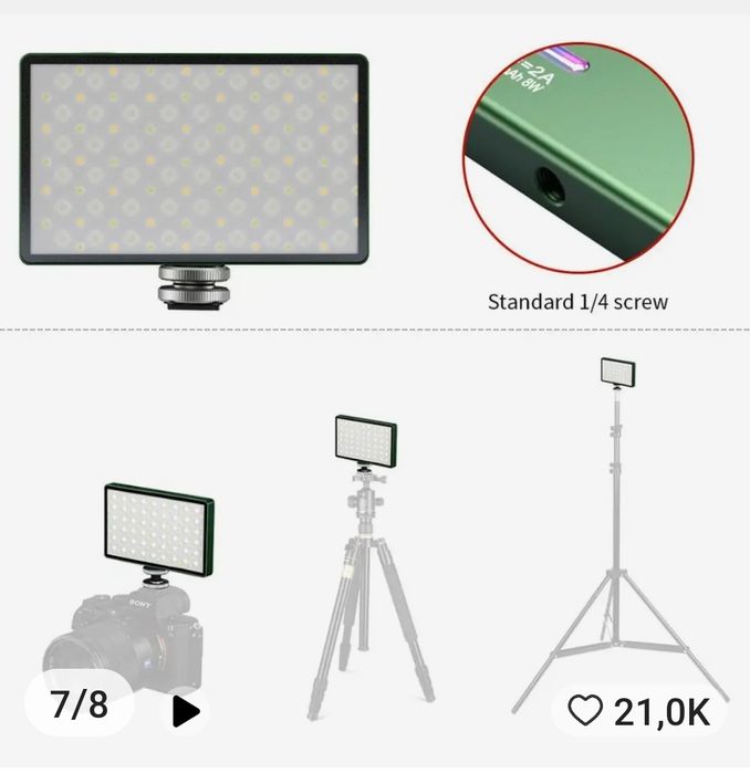 Rgb светильник led для сьемок