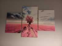 obraz canvas tryptyk DRZEWO LAWENDA 3 elementy
