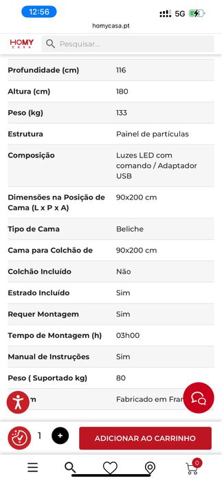 Cama criança alta gamer