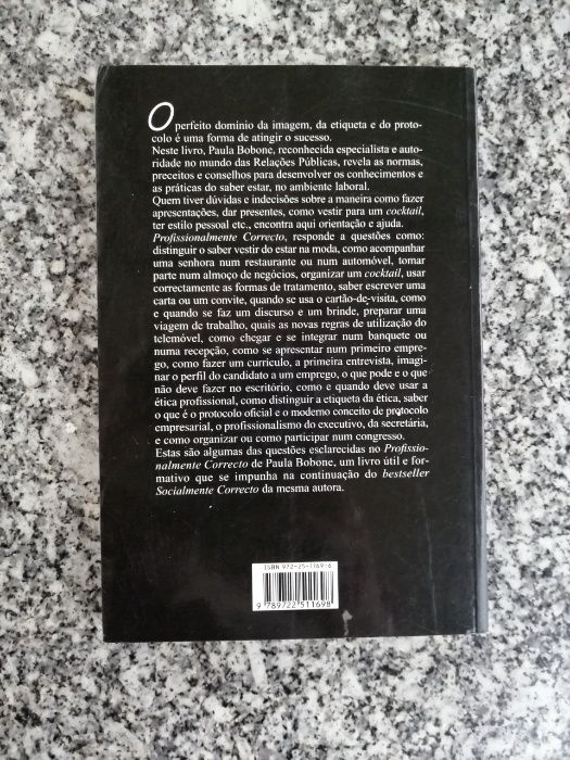 Livro Profissionalmente correcto -Paula Bobone