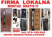 Drzwi zewnętrzne-wejściowe do mieszkań. Wewnętrzne z MONTAŻEM