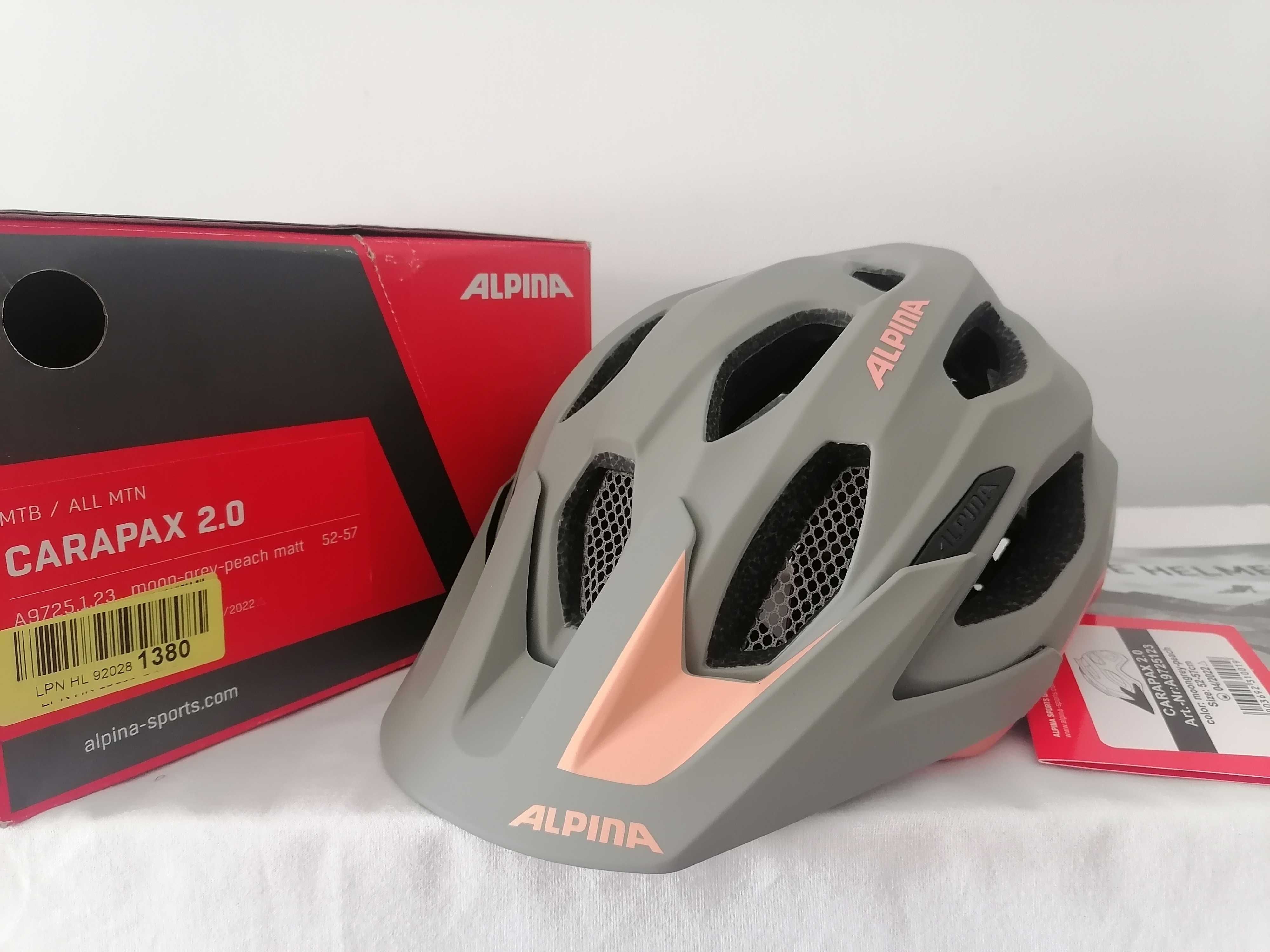 Kask rowerowy Alpina Carapax 2.0 Moongrey Peach M 52-57cm