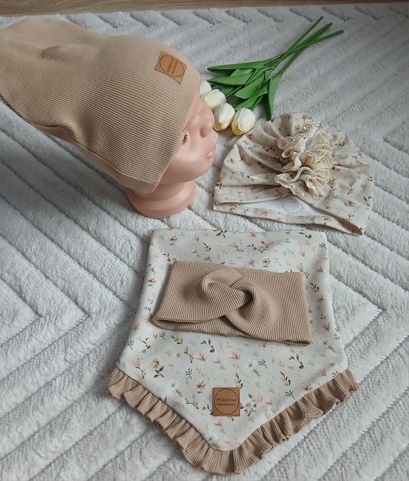 Czapka turban chusta i opaska handmade