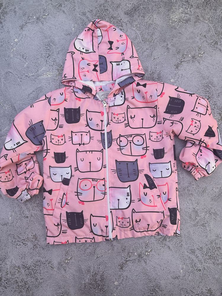 Дитяча курточка, осіння/весняна рожева вітровка для дівчинки