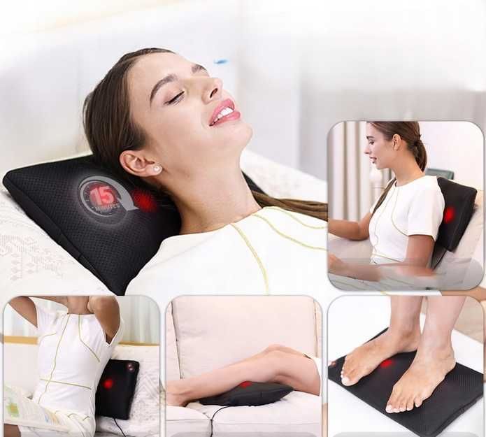 Masażer Shiatsu z funkcją grzania + zapalniczka samochodowa