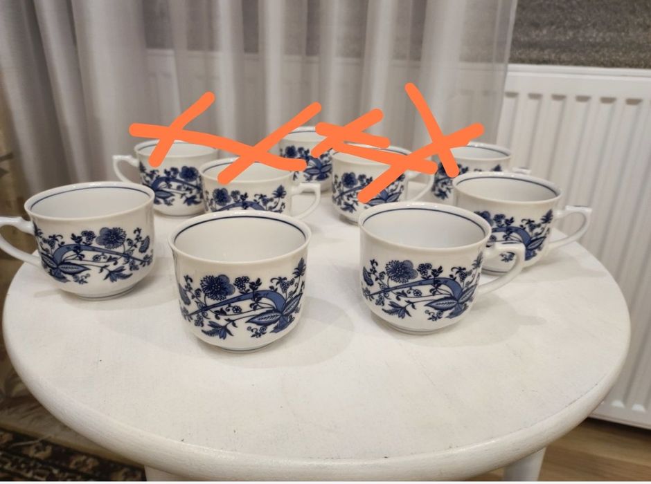 Чашка сахарница синий лук фарфор порцеляна