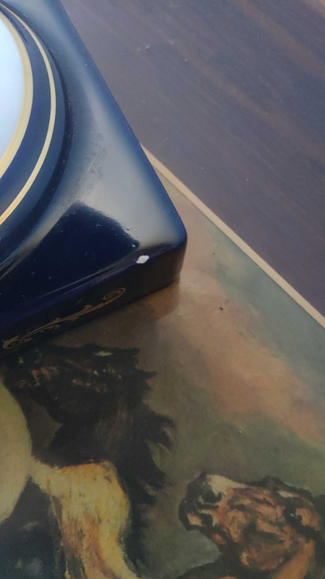 Conjunto Limoges - porcelana Masoni, pintado à mão (Azul Marinho).