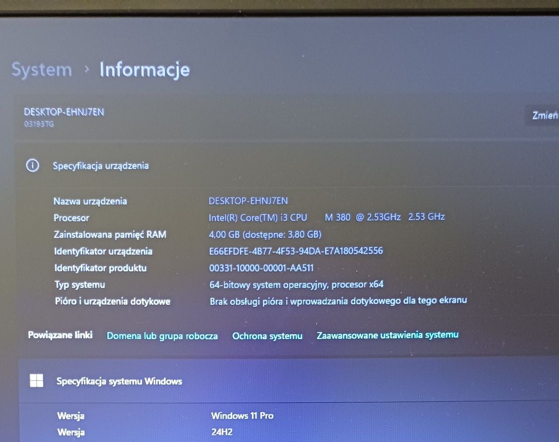 Lenovo ThinkPad / Office 2024 / Intel Core i3 / Windows 11 / Bluetooth