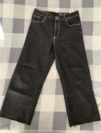 Чорні, укорочені джинси,  noisy may, широкі, розмір м