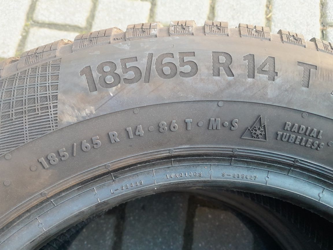 CONTINENTAL 185/65R14 86T , pojedyńcza opona zimowa.