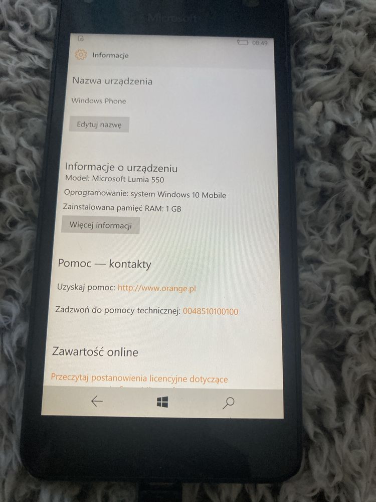 Smartfon Microsoft lumia 550 + etui