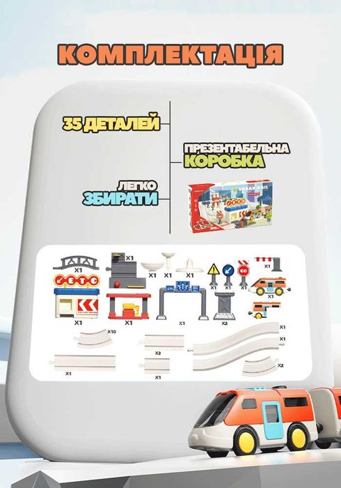 Іграшкова залізна дорога залізниця потяг поїзд дитячий паровоз дітей