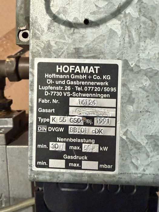 Palnik HOFAMAT K55 GS0 30-50kW