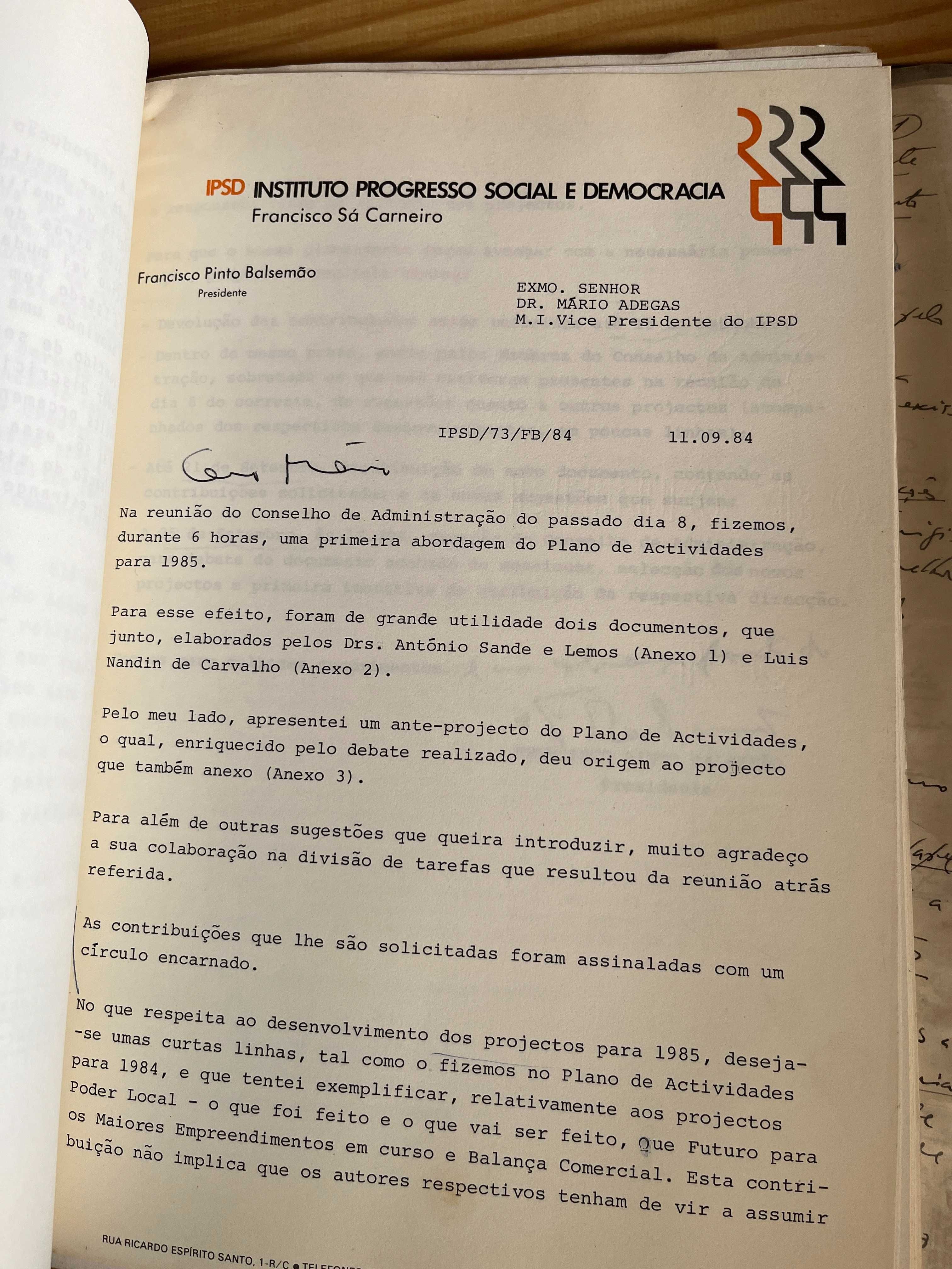 Dossier do Instituto Progresso Social e Democracia - anos 80