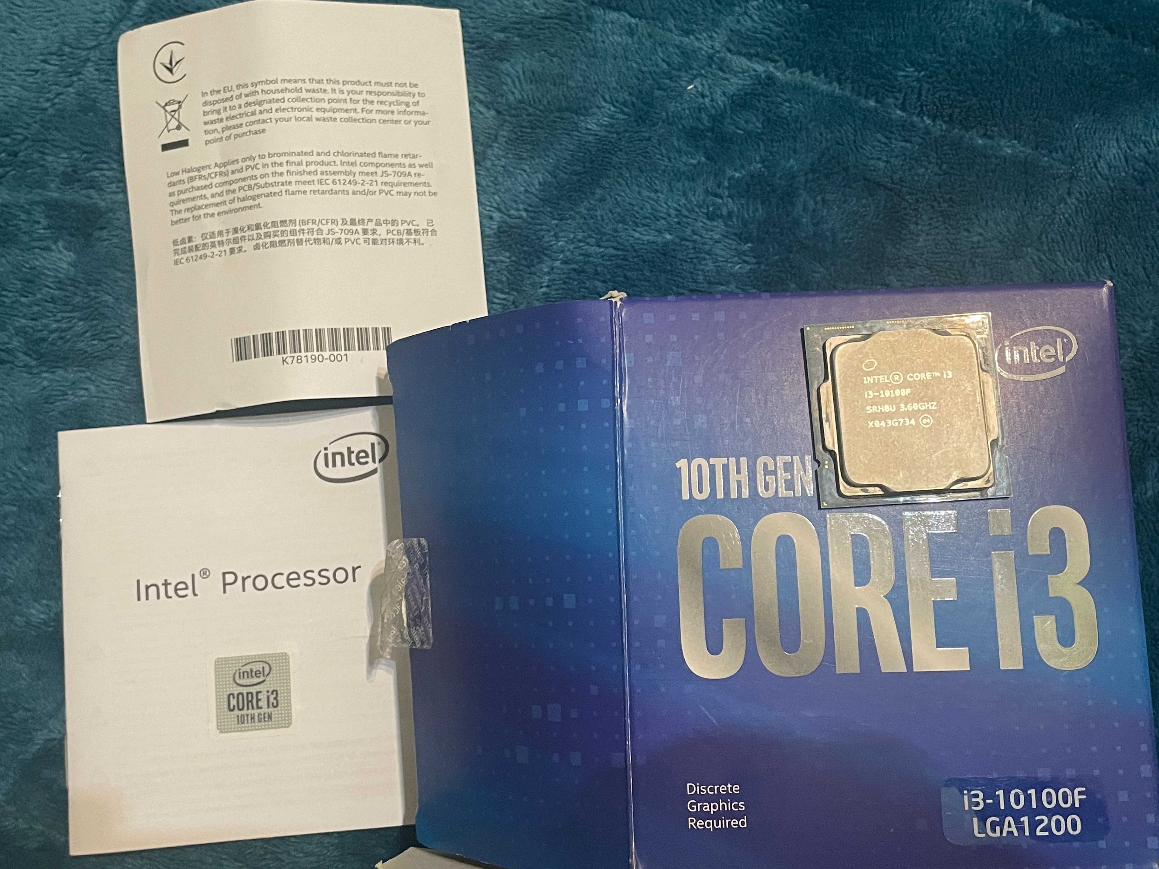 Procesor INTEL Core i3 10100f, extra stan + chłodzenie