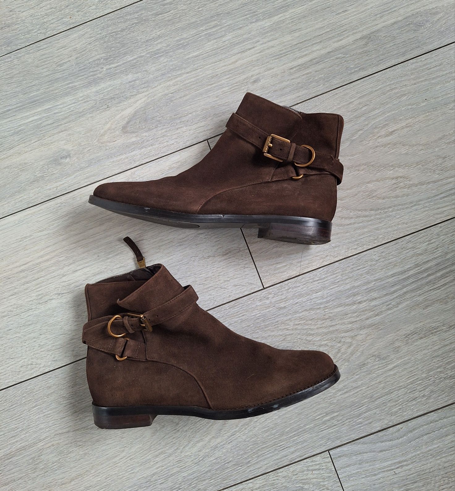 Skórzane botki Ralph Lauren rozmiar 38