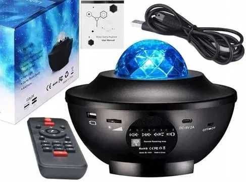 Projektor gwiazd Galaxy LED z muzyką lampka nocna Bluetooth