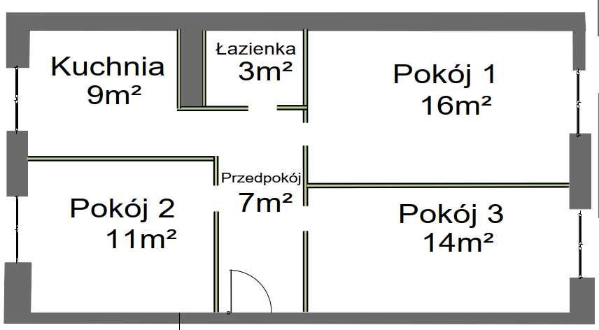 Mieszkanie 3-pokojowe do remontu