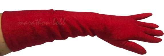 Rękawiczki damskie ciepłe wełniane długie 35cm Czerwony Wrocław