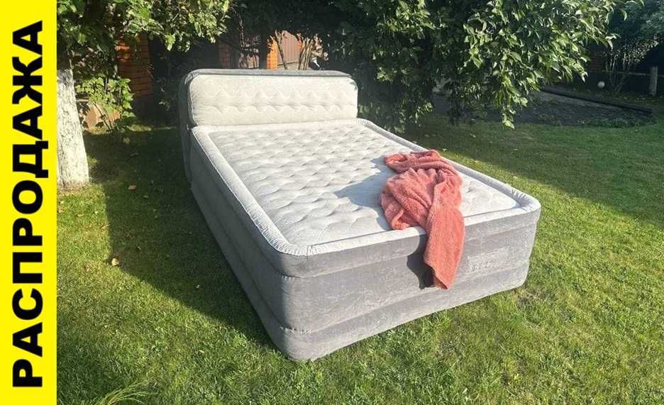 ‼️Надувная кровать двуспальная с подголовником. Матрас. Ліжко надувне