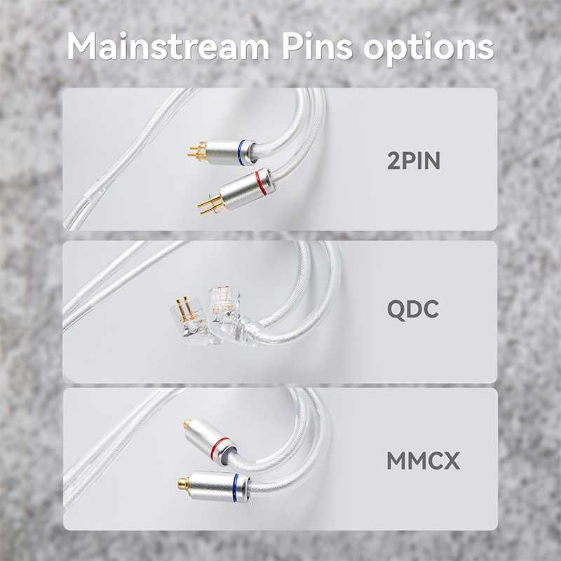 ⇒ KBEAR Glint (2Pin / QDC / MMCX) - сменный кабель для IEM's наушников