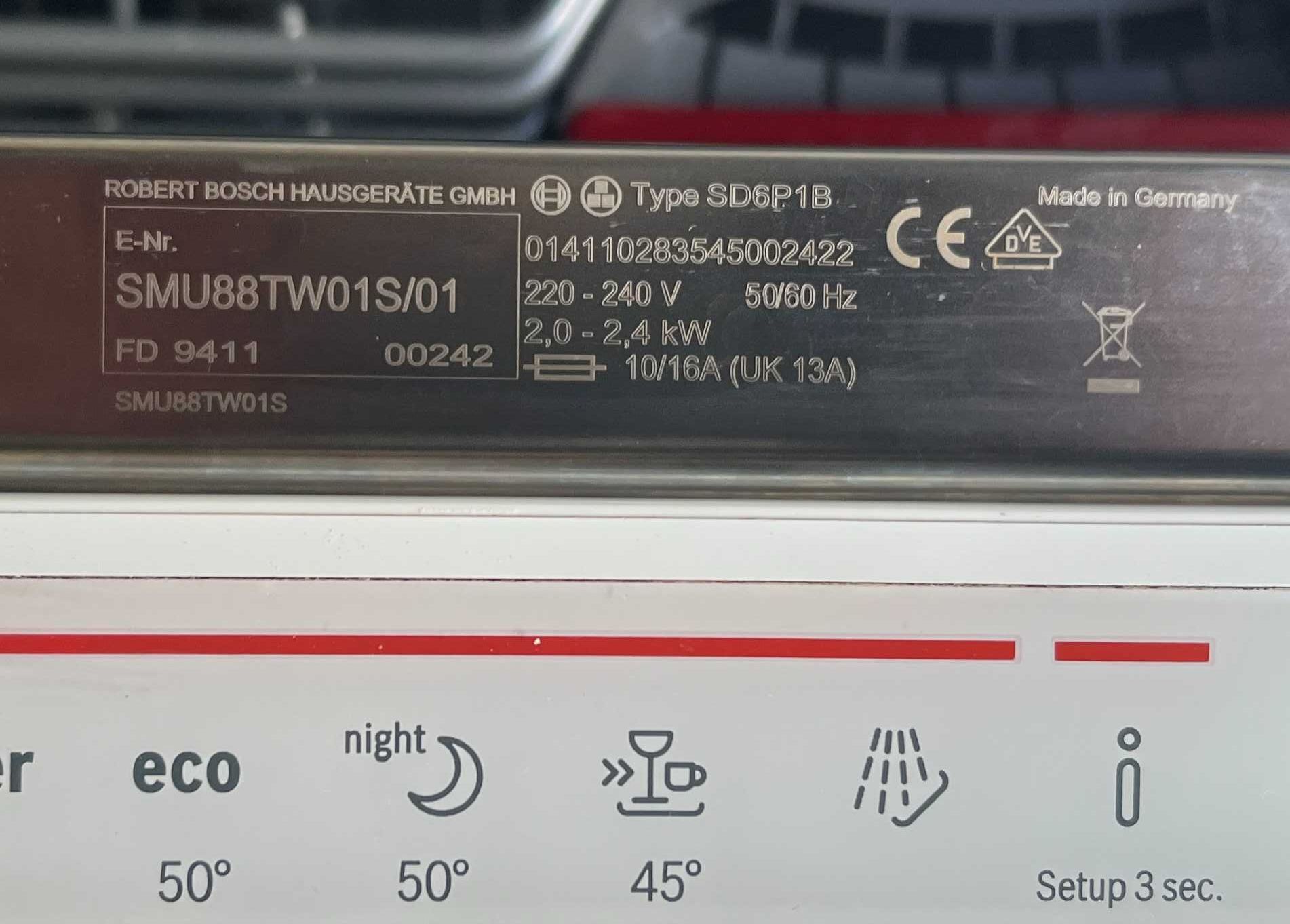 Посудомийка біла Bosch Serie8 Made in Germany 60cm укр ру меню