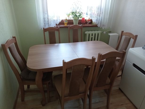 Komplet stół + 6 krzeseł - stan idealny!