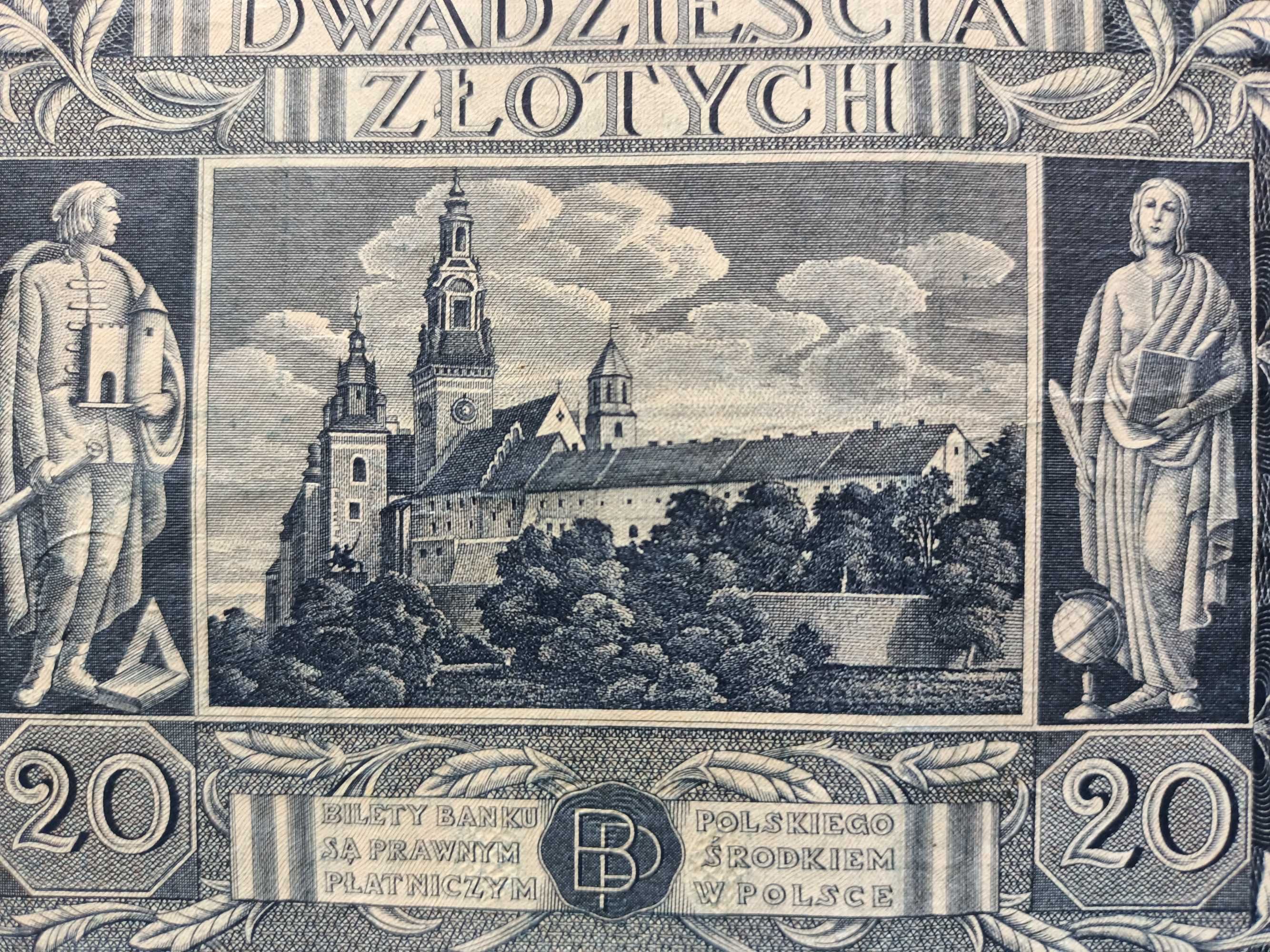 20 Złotych 1936 banknot z nadrukiem     oryginał