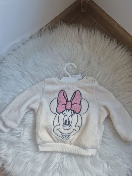 Sweterek ocieplany biały zimowy dla dziewczynki 68