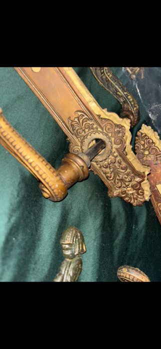 Okucie,  klamka drzwi wewnętrznych mosiądz zestaw