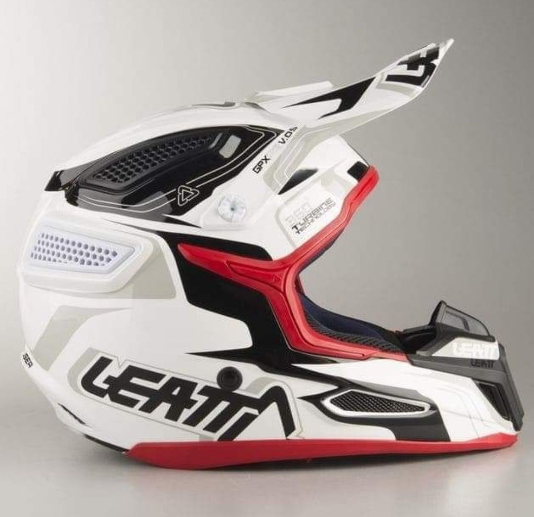 Kask Leatt GPX 5.5 V.05 Biało-Czarno-Czerwony LEATT (cross,KTM,enduro)