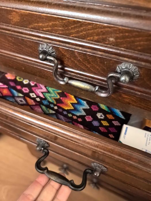 Antyczna komoda drewniana 5 szuflad ozdobna antyk