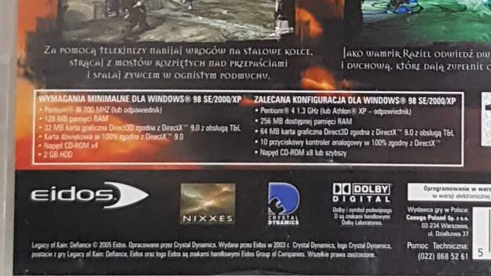 Legacy of Kain defiance gra komputerowa PC CD rom wersja pudełkowa